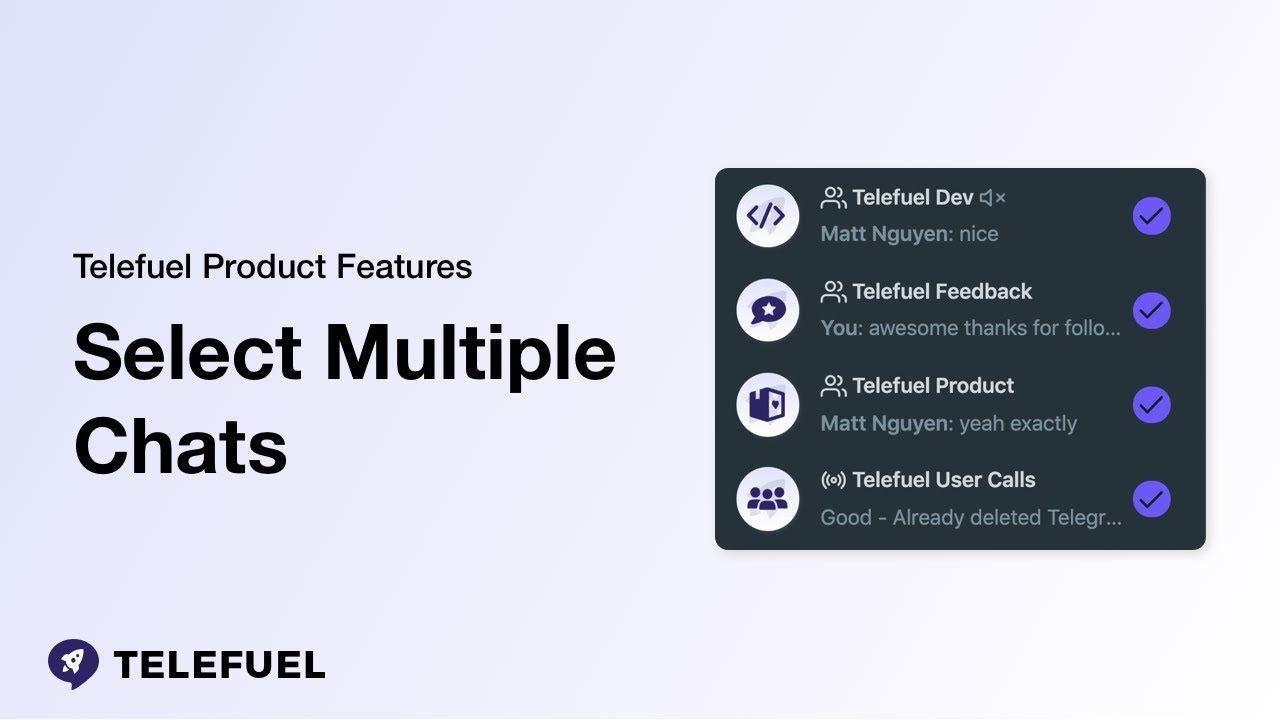Select Multiple Telegram Chats - Telefuel Product Features