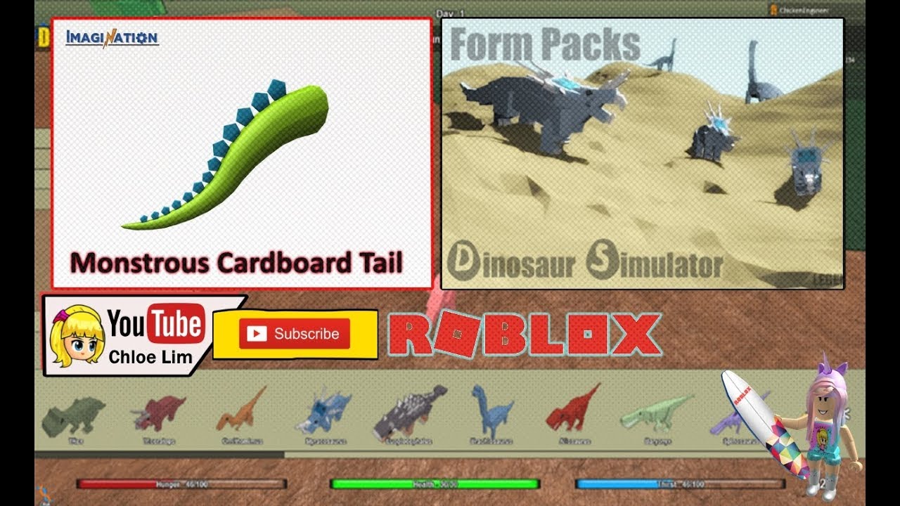 Played To Get The Monstrous Cardboard Tail Roblox Imagination Event 2017 Dinosaur Simulator Youtube - roblox how to get the monstrous cardboard tail roblox dinosaur simulator imagination event