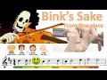 Bink's Sake from One piece sheet music and easy violin tutorial