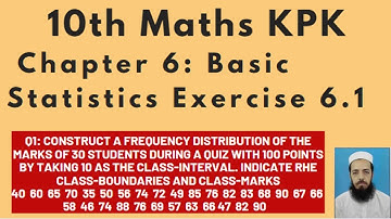 10th Maths Lecture198:Exercise 6.1 Q1 Construct a frequency distribution of the marks of 30 students