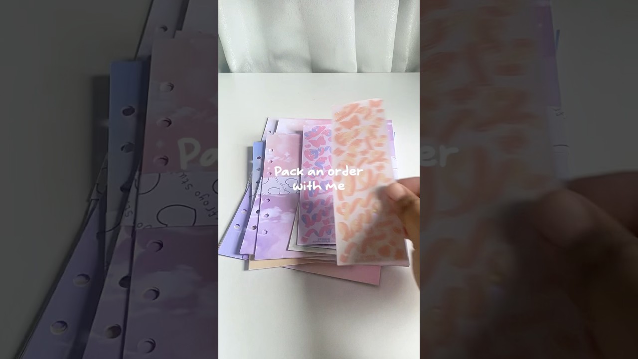 Pack a stationery order with me (binder refills and stickers) 