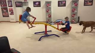 Boxer Dog Chasing Kids on Spinner Toy! 🤣🤣 by Brock the Boxer TV 1,597 views 1 year ago 57 seconds