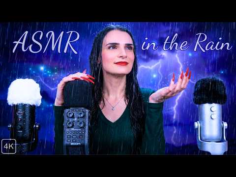 ASMR Mic Scratching IN THE RAIN ⛈️☔ 3 MICS At ONCE 😴 INSTANT Sleep & Relaxation - No Talking 4K