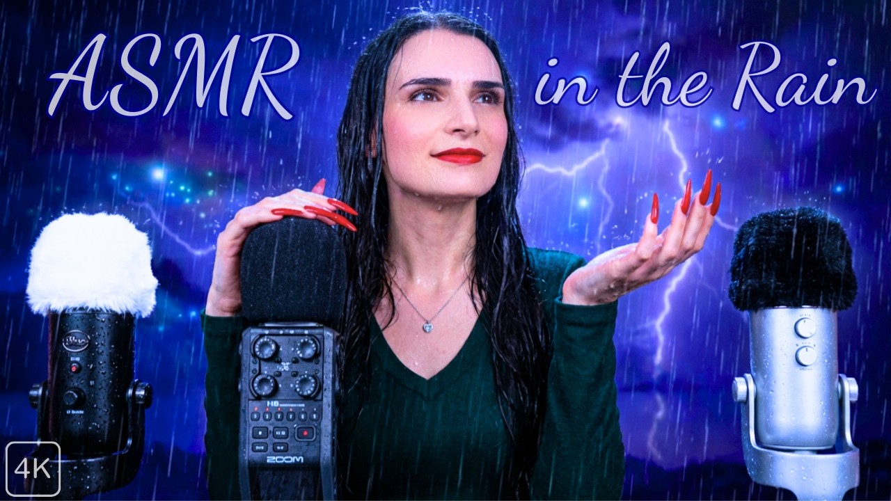 ASMR Mic Scratching IN THE RAIN ⛈️☔ 3 MICS At ONCE 😴 INSTANT Sleep & Relaxation - No Talking 4K