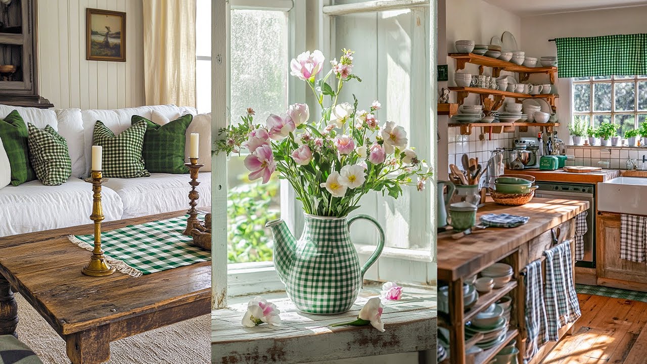 Vintage Farmhouse GINGHAM \u0026 PLAID Decorating Ideas to add Charm for Every  Room, image size:1280x720
