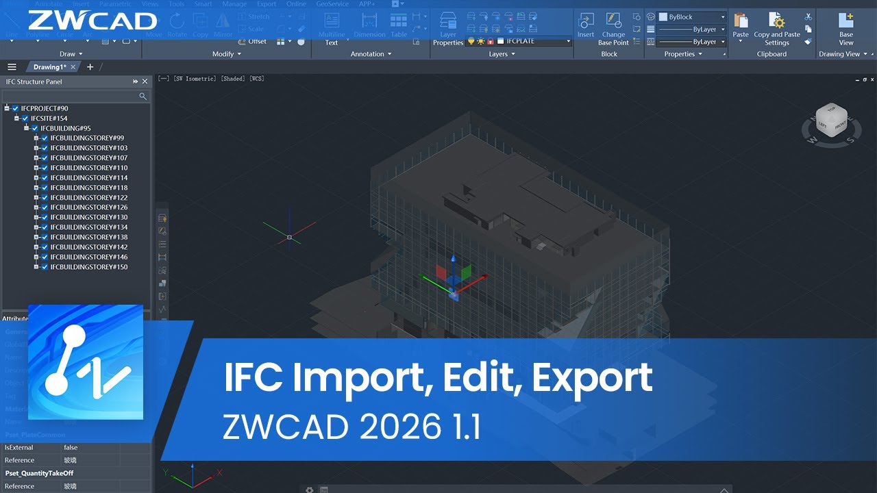 ZWCAD 2026, töö IFC failidega