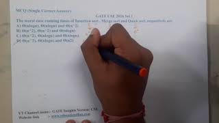 GATE CSE 2016 SET 1 Q ||Algorithms || GATE Insights Version: CSE