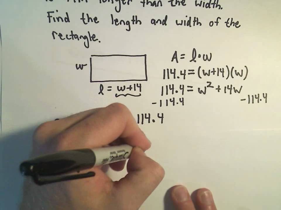 More Word Problems Using Quadratic Equations - Example 1 - YouTube