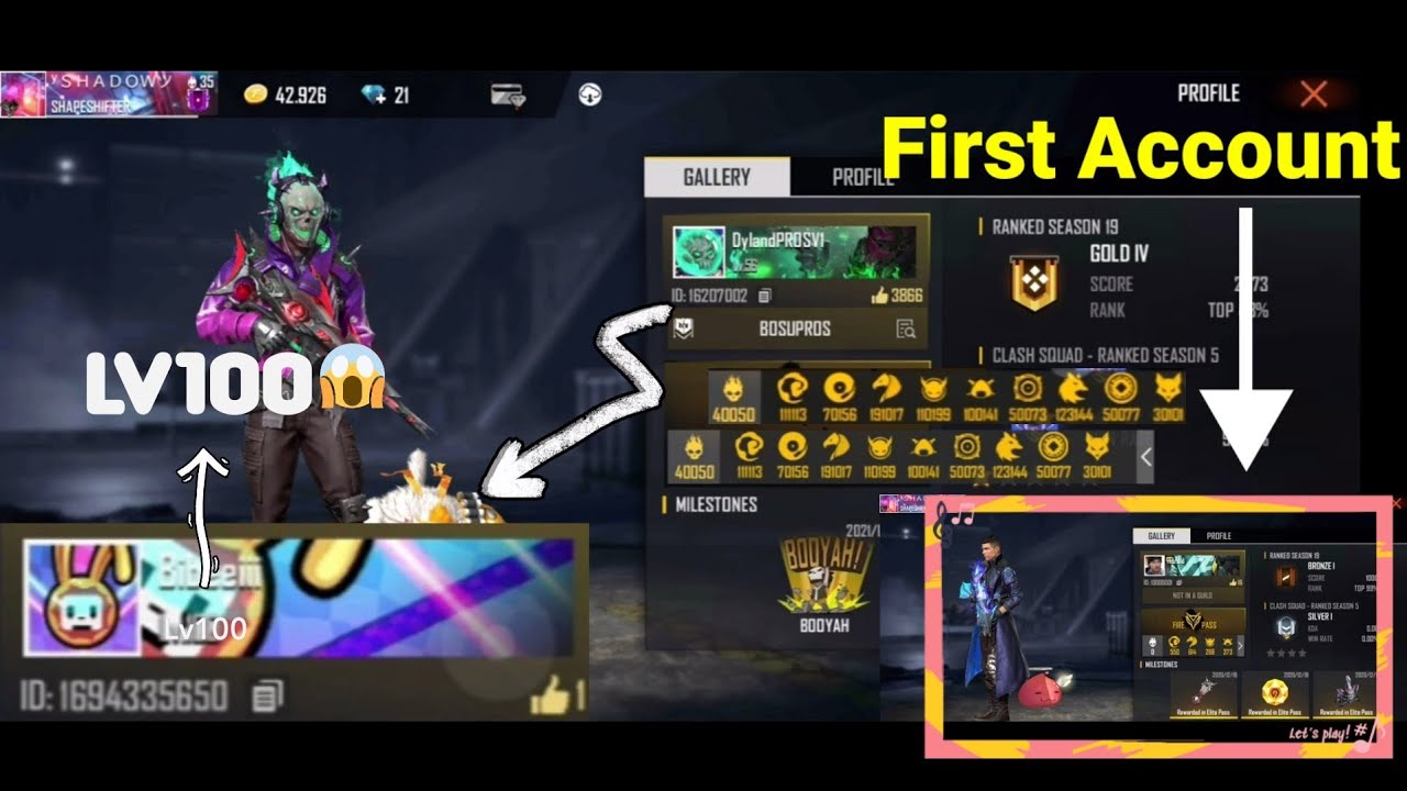 Strange FreeFire accounts///first account😱🔥