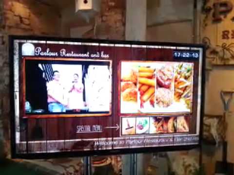 Digital Signage at Parlour Restaurant and Bar