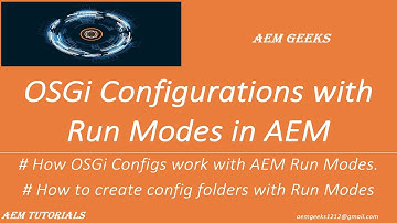 AEM Tutorial #35 | OSGi Config #4| OSGi configurations with different Run Modes in aem