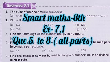 Smart maths class 8 chapter 7 ex 7.1 | schand 