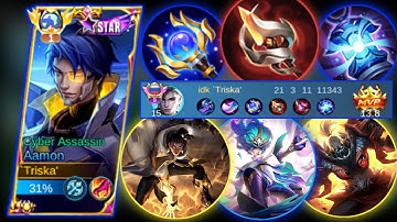 21 Kill,Top global aamon mathic immortal gameplay ~ Top global aamon best build and emblem | MLBB