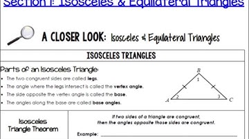 Unit 4 Section 1 Isosceles and Equilateral Triangles
