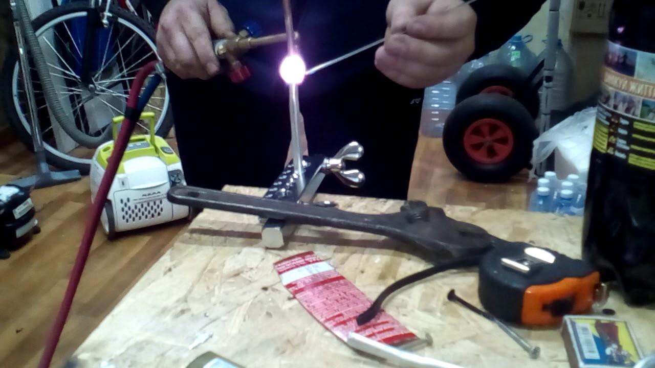 Пайка медь+алюминий - YouTube