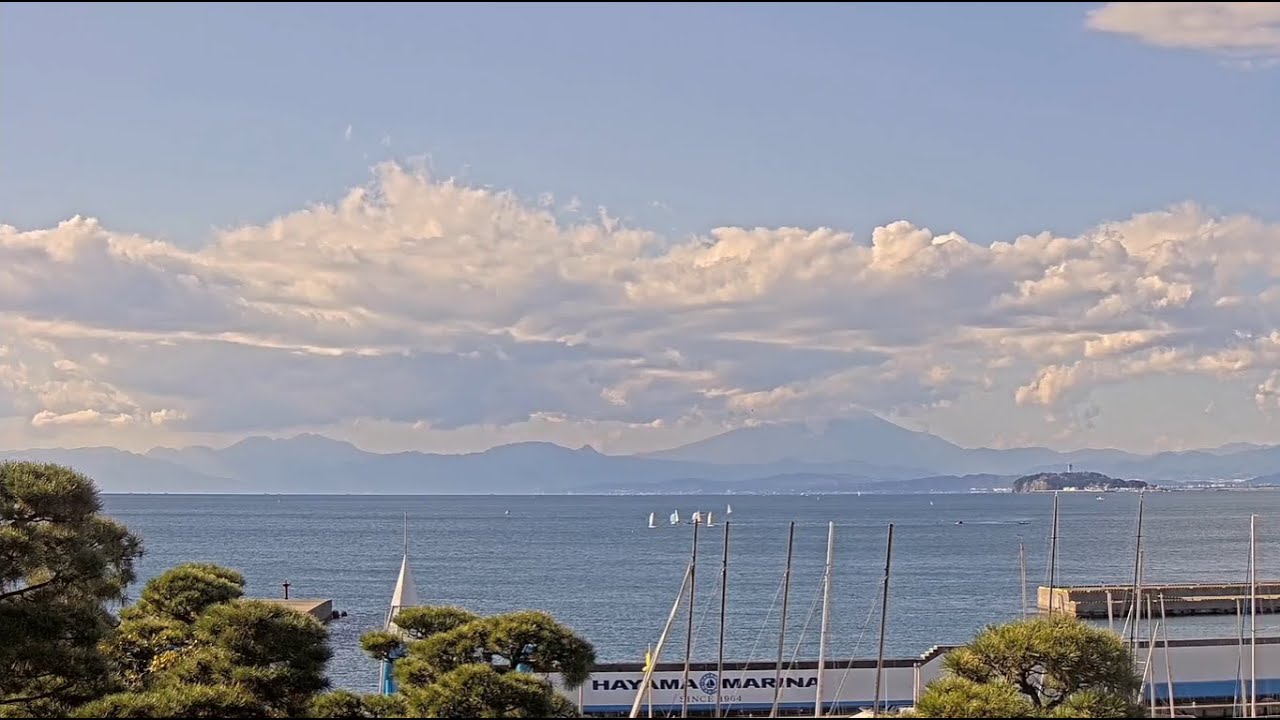 Sagami Bay & Mt. Fuji from Hayama Marina — Hayama, Kanagawa live camera thumbnail