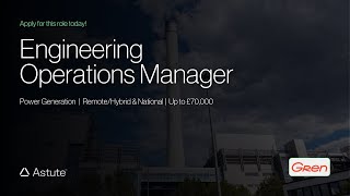 Join Gren Energy as an Engineering Operations Manager | Up to £70k + Benefits