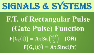 Gate Function#Rectangular Pulse Function Fourier Transform