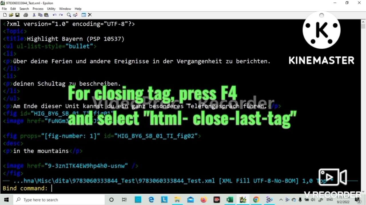 Epsilon - closing html tag
