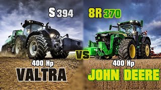 Valtra S394 VS John Deere 8R 370 [400 hp VS 400 hp] Size/Power comparison (Black Vs Green)