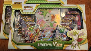 2 Shaymin Vstar Premium Collection Boxes - Pokemon Cards Opening