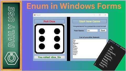 Enum Windows Forms | Dice Game & Quiz