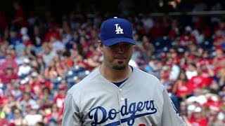 LAD@PHI: Beckett gets through seven, no hits allowed