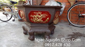 khuôn đổ chậu lục giác 75cm cao 55 có chân kỷ có lòng trong ( công đoạn quét hồ dầu)