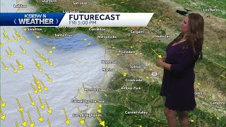 Partly to mostly cloudy at the coast, sunny and warm inland