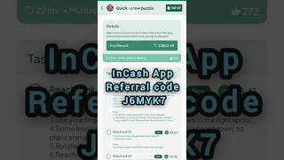 InCash app | earning money app | Referral code 2024 | Referral code | earning app | chillar app