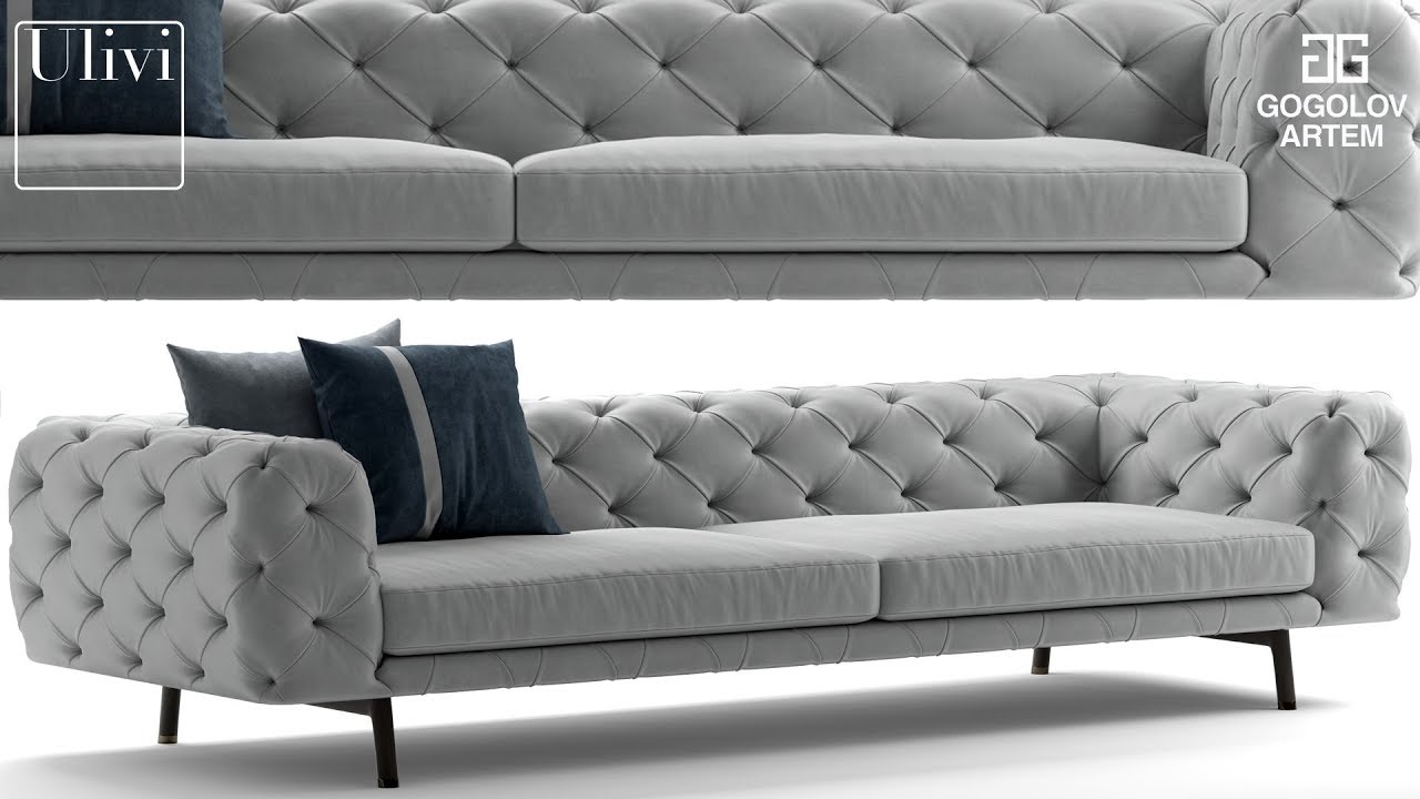 №37.Моделирование дивана "ULIVI SALOTTI daniel" в 3d max и marvelous designer.