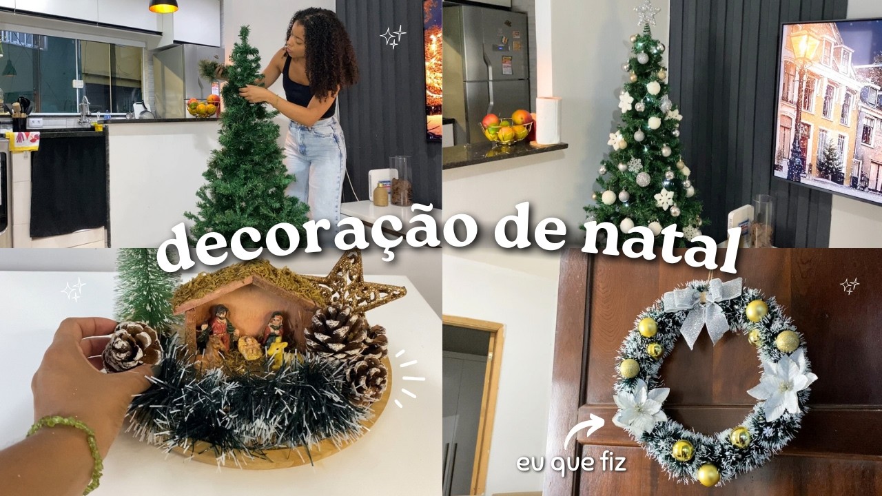 DECORANDO A CASA PARA O NATAL | Decoração simples, árvore de natal branca e prata, mostrei tudo