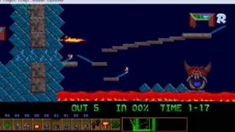 Lemmings my custom level EXTRA 3 Building and turning