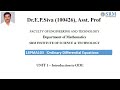 I M.Sc mathematics Class notes 06.11.2020 | ODE