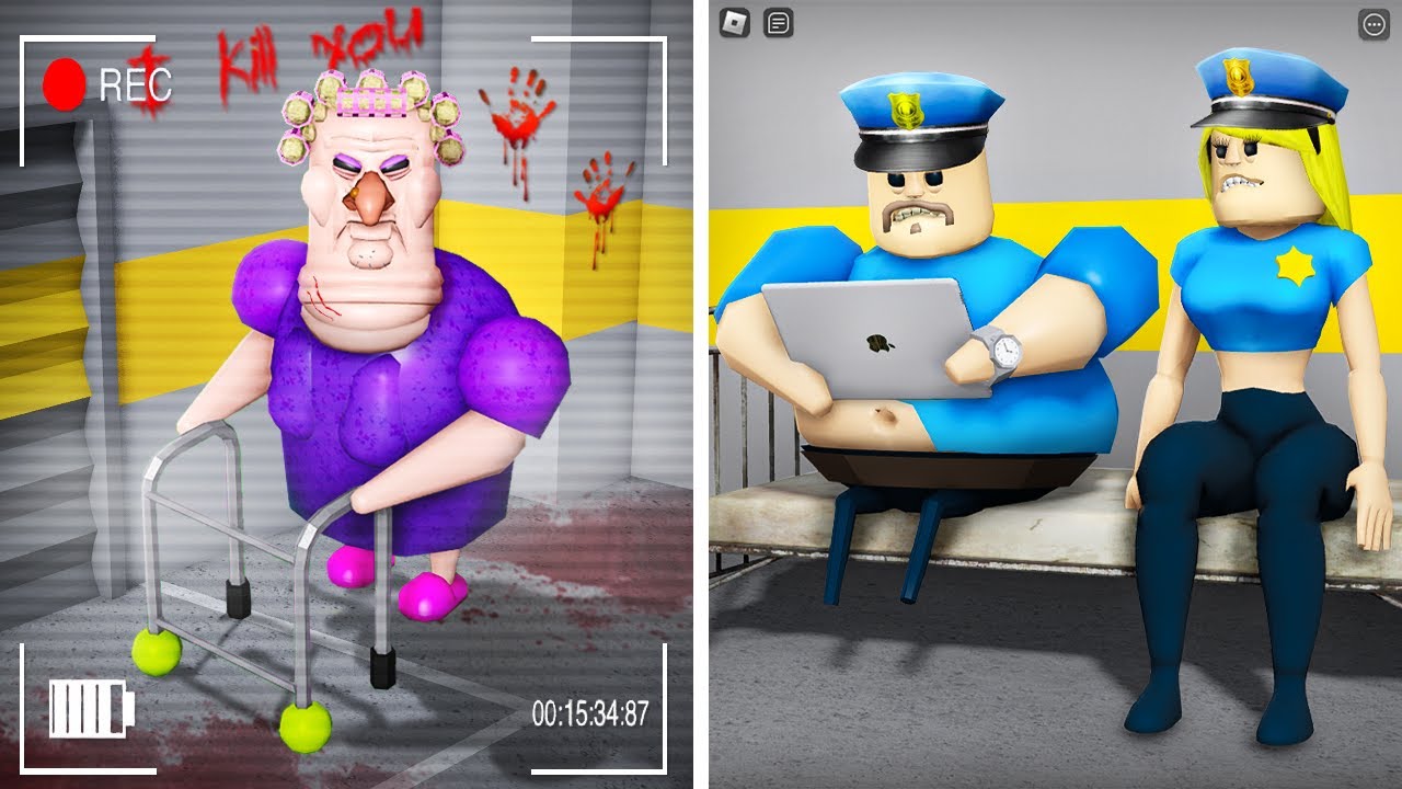 GRUMPY GRAN CAUGHT ON CAMERA in BARRY'S PRISON RUN! New Scary Obby (#Roblox)