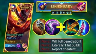 Aldous Penetration Build Too Overpower Ez One Hit Brutal Damage Aldous Best Buuld 2022 - Mlbb