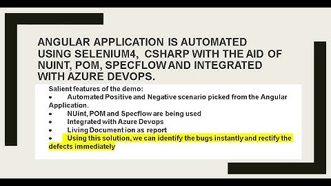 Selenium CSharp Azure DevOps Specflow