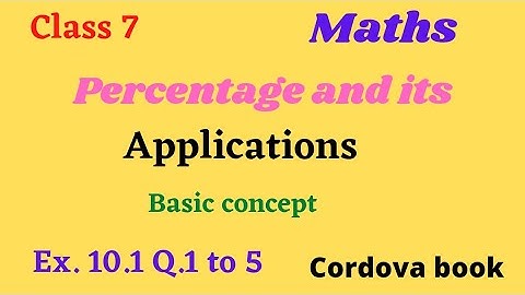 Class 7 : Maths Percentage And it