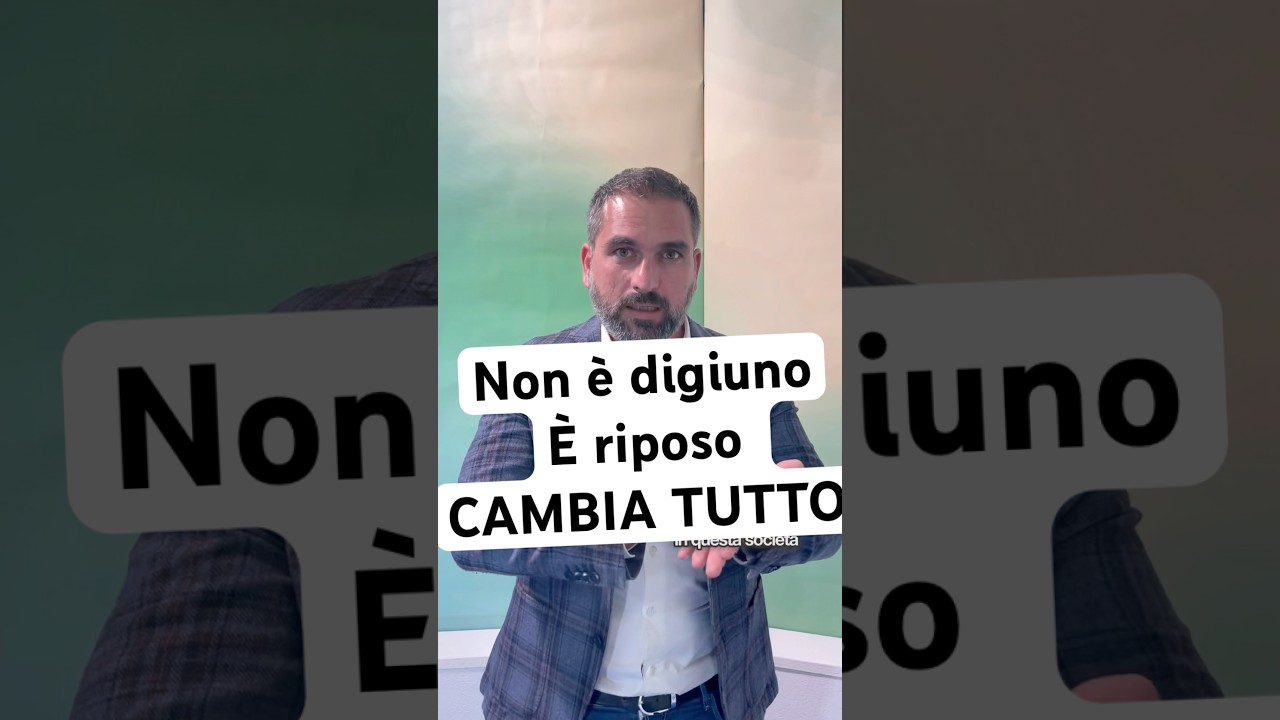 Non è digiuno, è riposo digestivo. E cambia tutto.