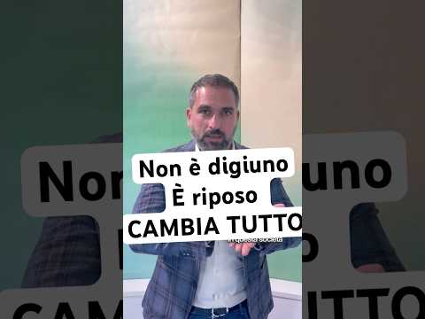 Non è digiuno, è riposo digestivo. E cambia tutto.