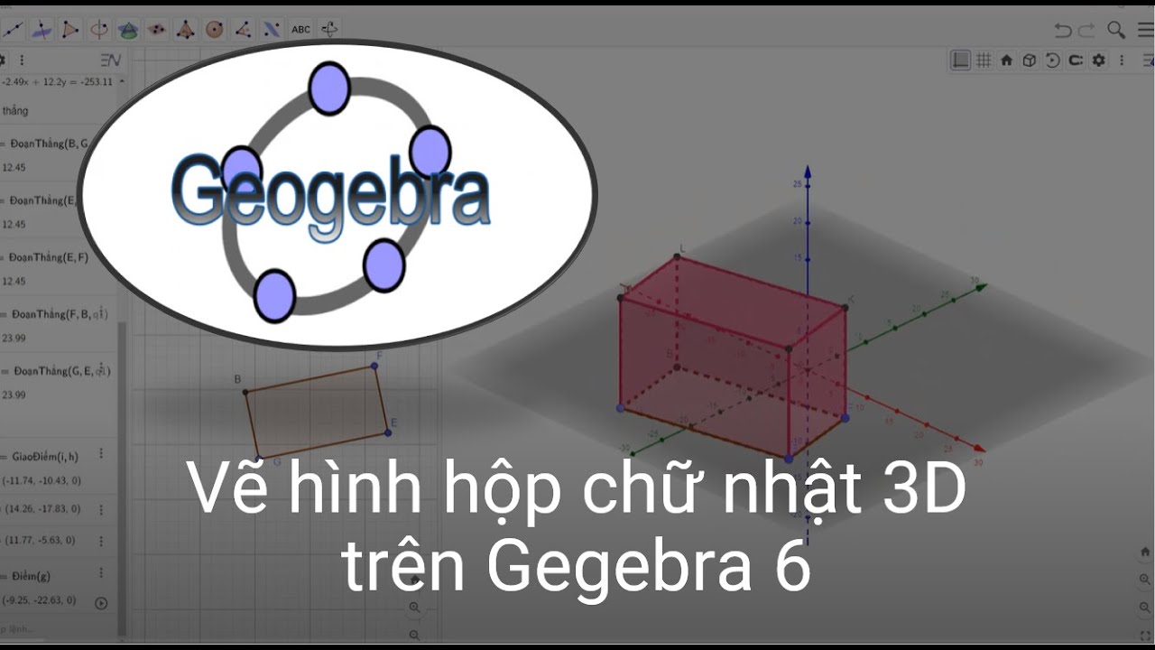 Vẽ hình hộp chữ nhật 3D trên Gegebra 6 - YouTube