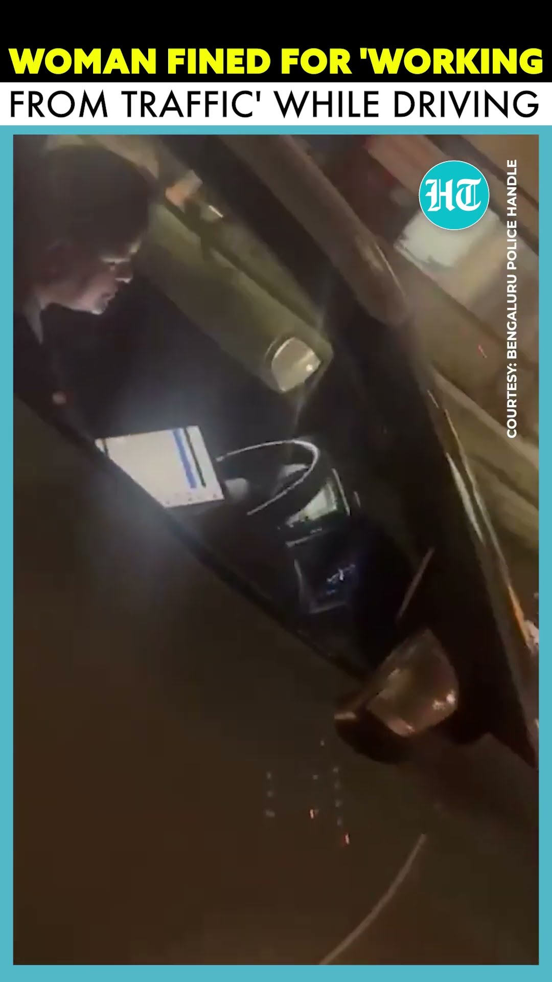 Bengaluru Woman Fined Rs 1000 For Working From Traffic While Driving #ytshorts