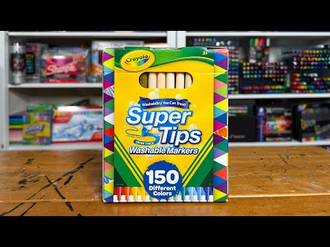 Why Aren't The Super Tips Labeled? Swatch and Label 150 Crayola Super Tip Markers.