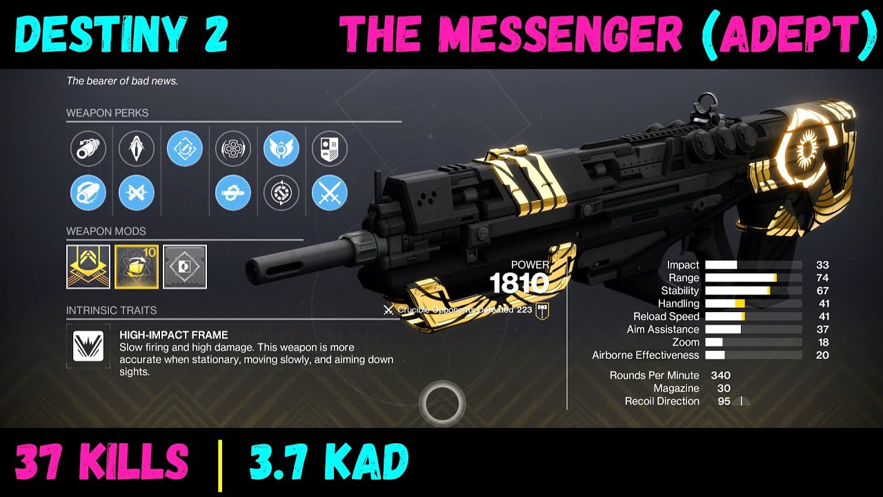 D2 Control ✅ This Comeback Win was Not Easy | The Messenger (Adept) 😎 Midtown | 37 Kills | 3.7 KAD