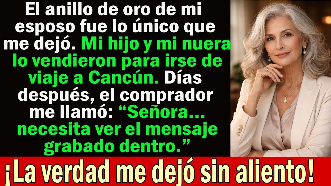 Mi hijo y mi nuera vendieron el anillo de mi difunto esposo para irse de viaje. Y el comprador…