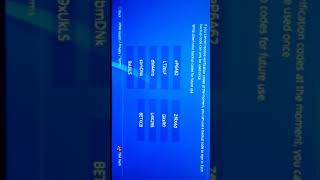 My backup codes to  a default account