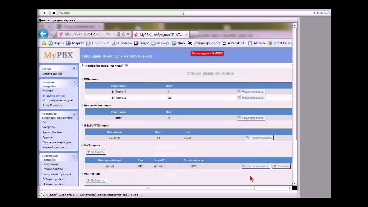 2013 - Обзор GUI MyPBX 400 и MyPBX 1600 v4