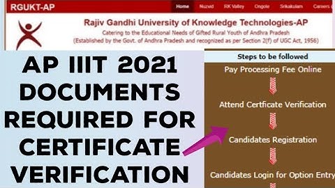 AP iiit 2021 Required Documents for Certificate Verification//AP iiit 2021 certificate Verification