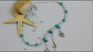PandaHall Tutorial Video on Blue Beaded Pendant Necklace screenshot 4