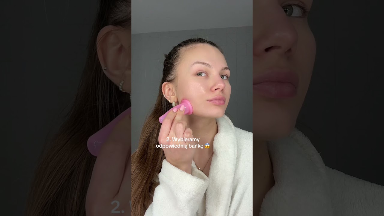 Relaksujący masaż twarzy z różowymi bankami silikonowymi!  